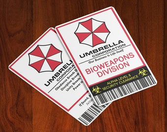 Resident Evil Umbrella Corporation - Bioweapons Division - Cosplay ID Badge - Game Accurate - (Raccoon City, R.P.D., Alice)