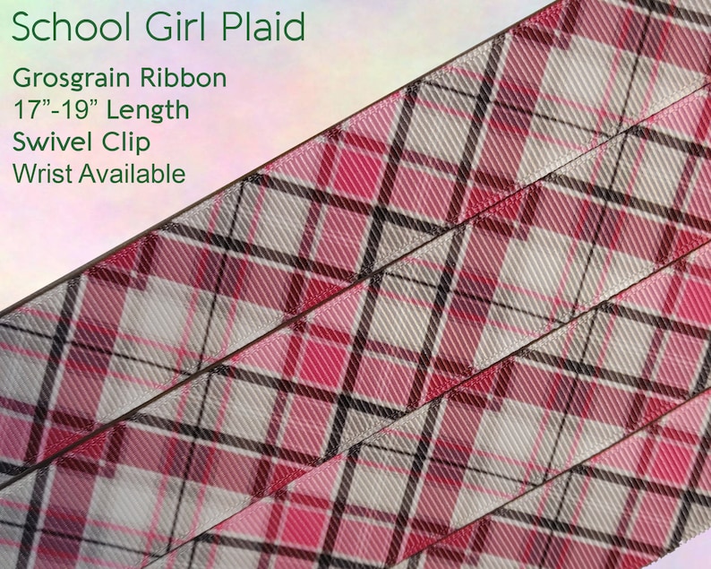 School Girl Plaid Red Lanyard Clip Wrist or Neck