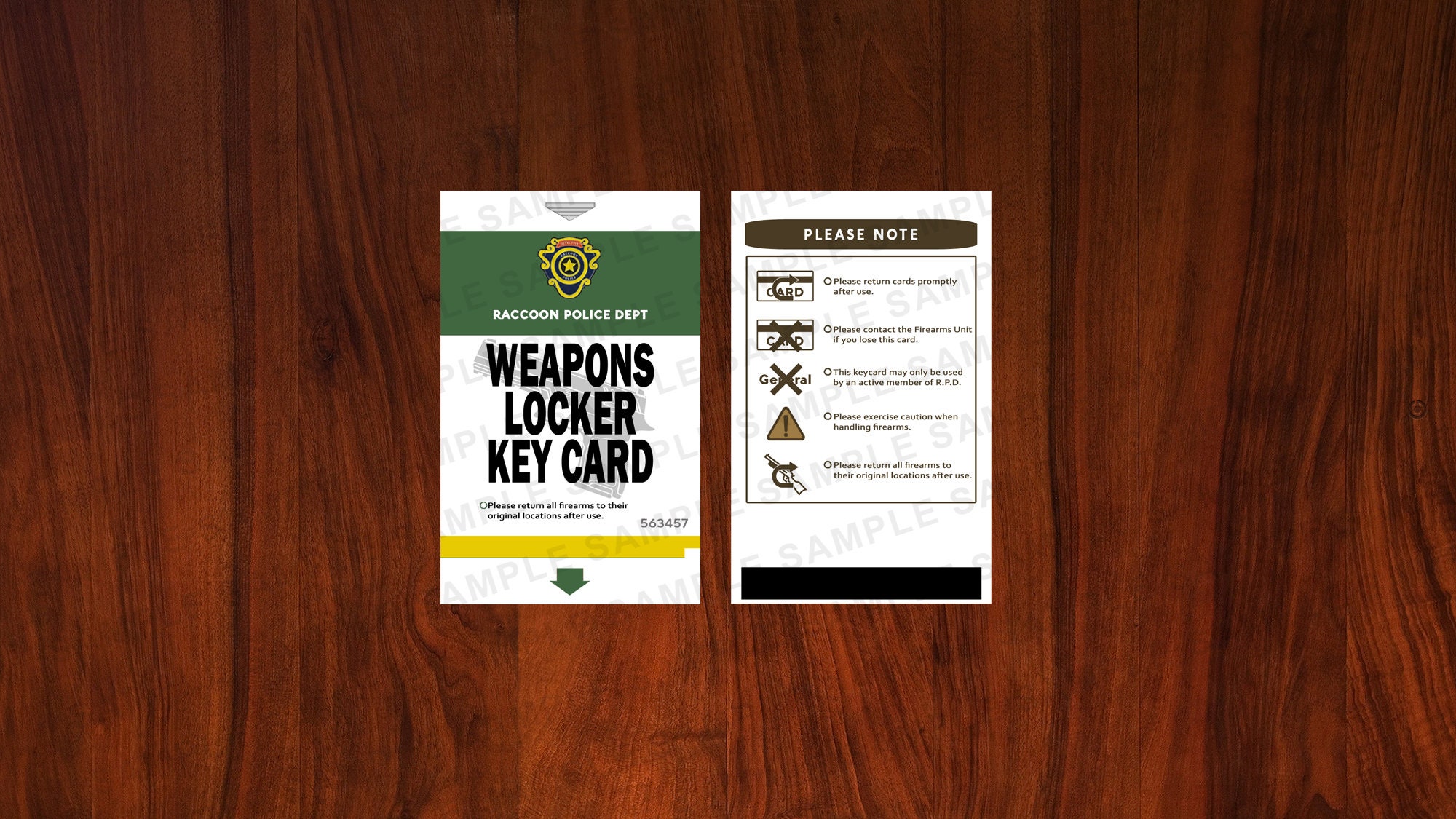 Resident Evil Weapons Locker Key Card Raccoon City Police Etsy UK
