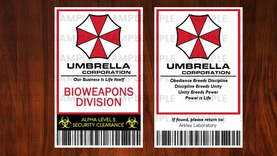 Umbrella Corporation Id Card Template