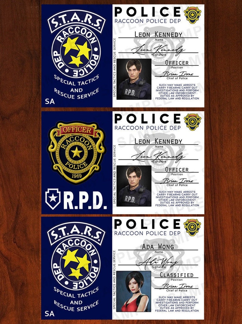 Resident Evil 2 & Resident Evil 3 STARS Cosplay ID Badge Game Accurate Custom Available Jill, Chris, Brad, Leon, Ada Raccoon City image 3