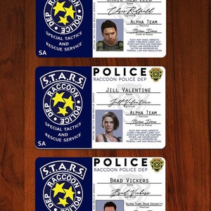 Resident Evil 2 & Resident Evil 3 STARS Cosplay ID Badge Game Accurate Custom Available Jill, Chris, Brad, Leon, Ada Raccoon City image 2