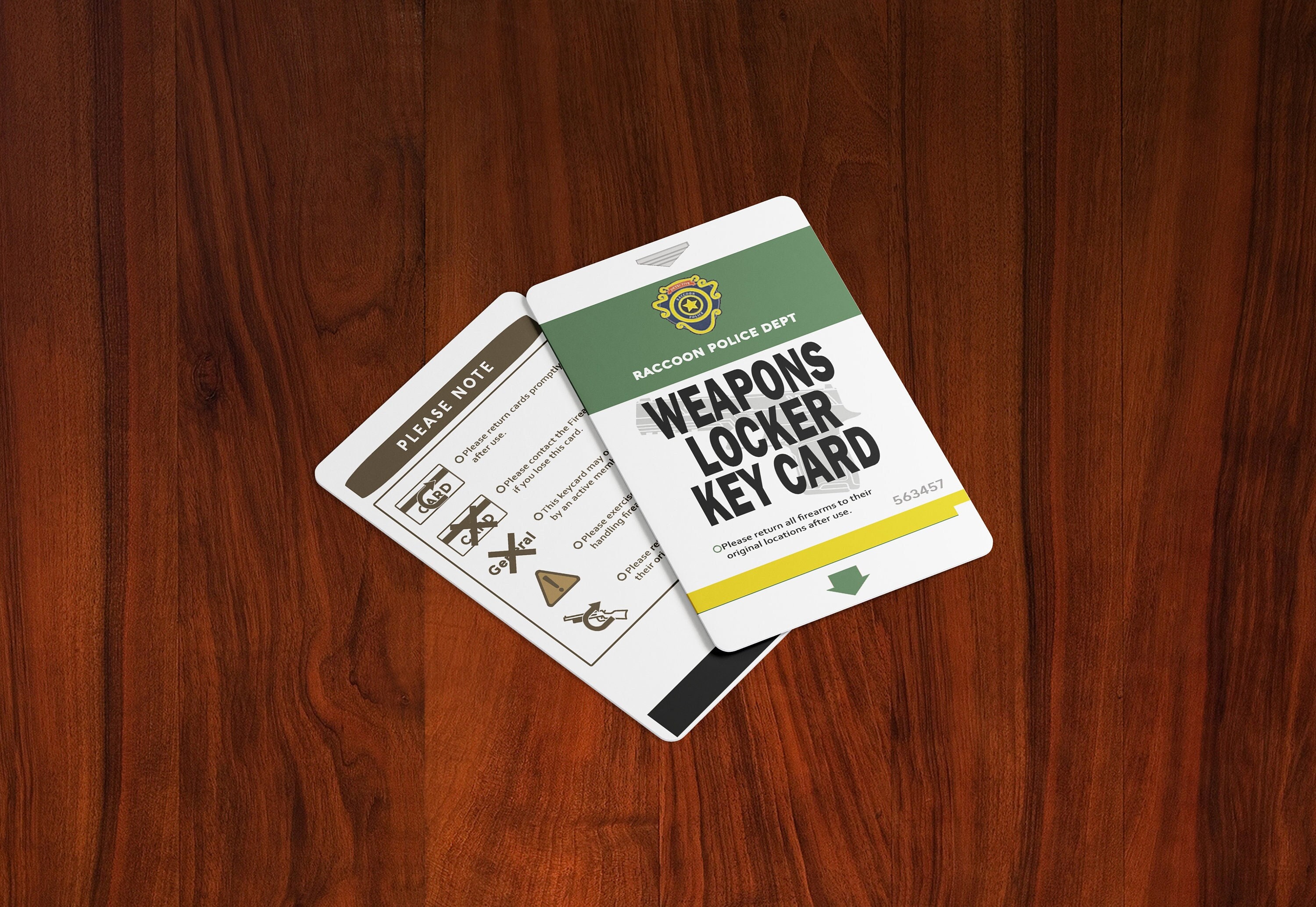 weapons locker key card resident evil 2