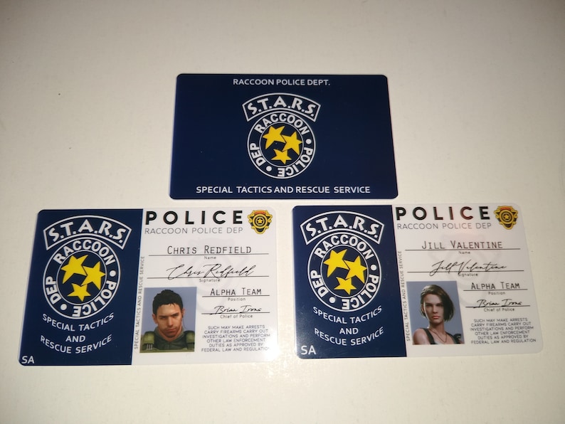 Resident Evil 2 & Resident Evil 3 STARS Cosplay ID Badge Game Accurate Custom Available Jill, Chris, Brad, Leon, Ada Raccoon City image 6