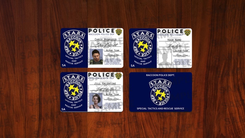 Resident Evil 2 & Resident Evil 3 STARS Cosplay ID Badge Game Accurate Custom Available Jill, Chris, Brad, Leon, Ada Raccoon City image 4