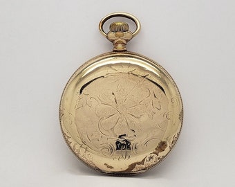 Antique ELGIN Hunter Case Pocket Watch Grade 290 Model 6 Size 16 with 7 Jewel Movement in Gold-Filled Case circa 1904 MH-4921 PW