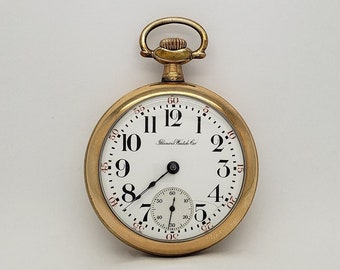 Antieke ILLINOIS Zakhorloge Grade No 69 Model 6 Lever Set Maat 18 met 17 Jewel Movement in Goud-Gevulde Kast circa 1916 MH-2054 PW