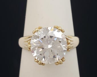 Vintage QVC Diamonique Carat Cubic Zirconia Round Cut 14K Solid