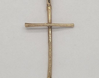 Ciondolo A Forma Di Croce In Oro Massiccio 14K, Lunghezza 1-5/8" X - Foto 9