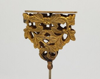 Antique Gold-Filled Ornamental Leaves & Berries Short Hatpin 5-1/2" long circa 1900-1910s MH-1000 HP