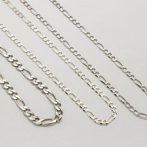 Vintage MILOR Solid Sterling Silver Figaro Chain Necklace 24