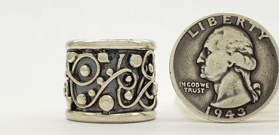 Vintage Solid Sterling Silver Unique Organic Desi… - image 6