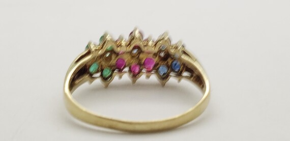 Estate 14K Solid Gold Genuine Emerald Ruby Sapphi… - image 10