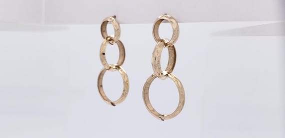 Estate 14K Solid Gold Interlocking Lightweight Tr… - image 5