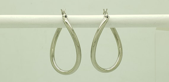 Vintage Solid Sterling Silver Latch Back Curved H… - image 5