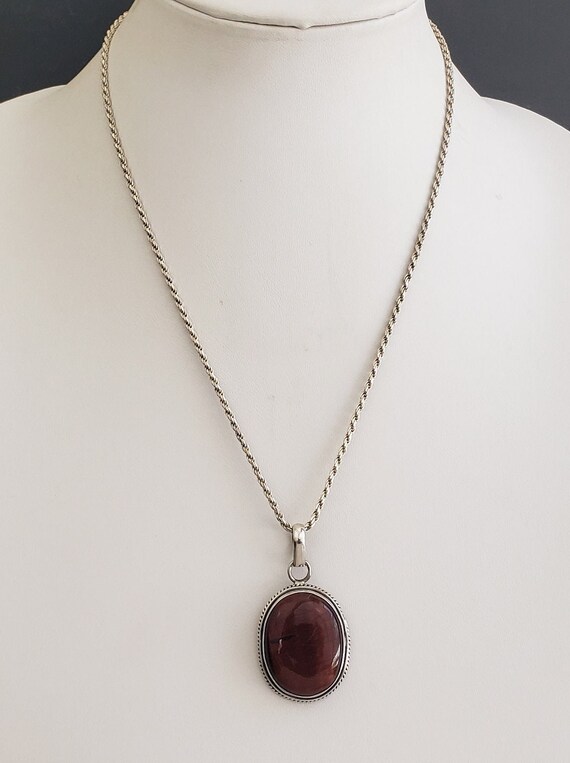 Vintage Ruby Zoisite Solid Sterling Silver Braide… - image 10