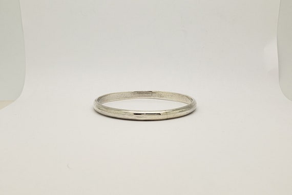 Vintage Solid Sterling Silver Sleek Smooth Plain … - image 1