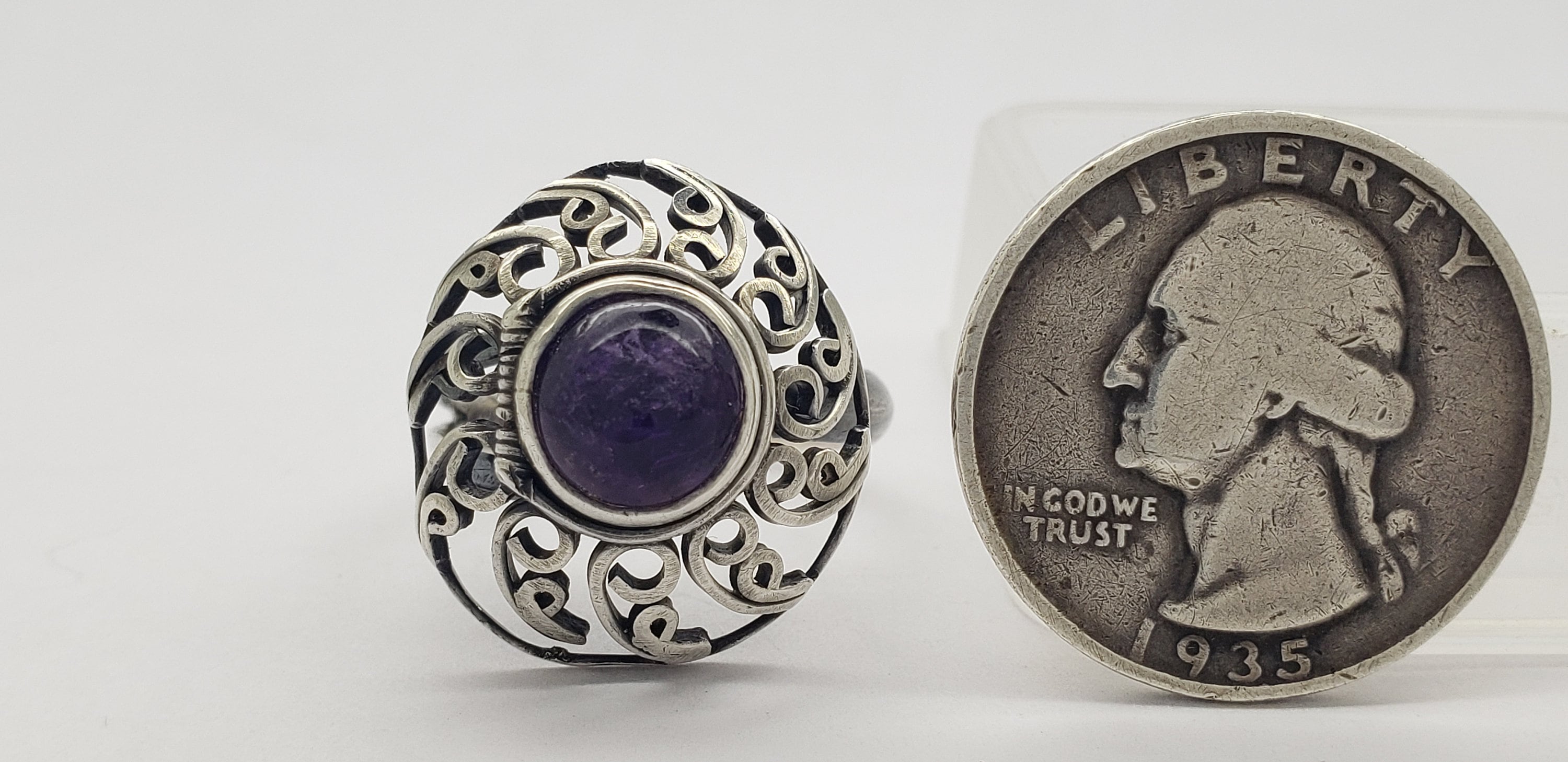 Vintage Taxco Mexico Solid Sterling Silver Genuine Round