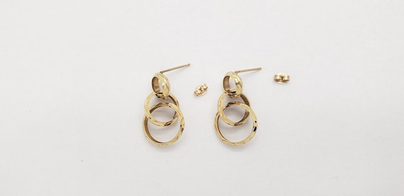 Estate 14K Solid Gold Interlocking Lightweight Tr… - image 7