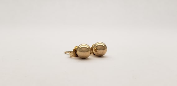 Estate 14K Solid Gold Hollow 6mm Ball Stud Earrings 0.61 grams MH-6461
