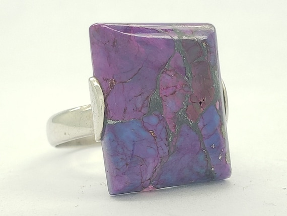 Vintage Rectangle Purple Mohave Turquoise Solid S… - image 4