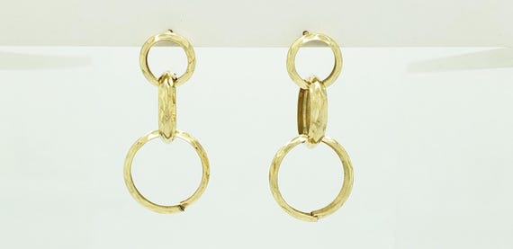 Estate 14K Solid Gold Interlocking Lightweight Tr… - image 6