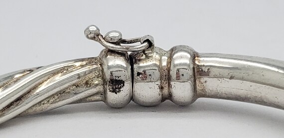 Vintage Elegant Solid Sterling Silver Hinged Brac… - image 9