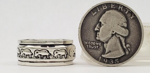 Vintage Elephant Design Solid Sterling Silver Spi… - image 6