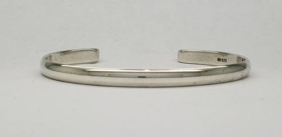 Vintage Unique Solid Sterling Silver Curved End C… - image 2
