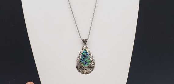 Vintage Solid Sterling Silver Abalone Seashell Te… - image 6