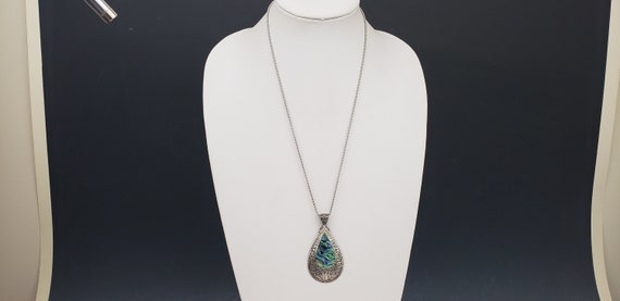 Vintage Solid Sterling Silver Abalone Seashell Te… - image 7