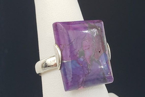 Vintage Rectangle Purple Mohave Turquoise Solid S… - image 1