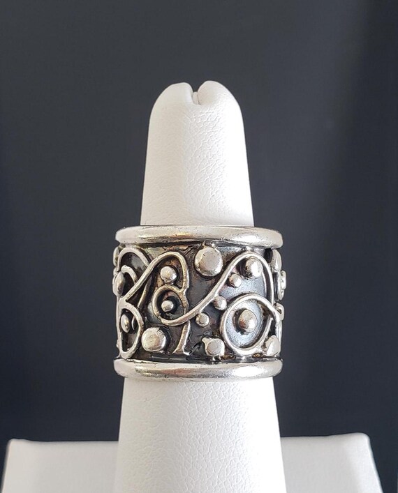 Vintage Solid Sterling Silver Unique Organic Desi… - image 9