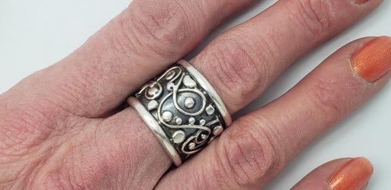 Vintage Solid Sterling Silver Unique Organic Desi… - image 16