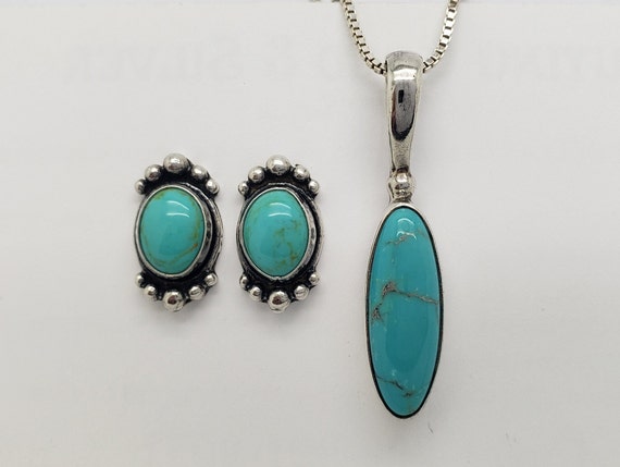 【美品】sorin S Motif Jewelry Top Vintage SAJEN Solid Sterling Silver Oval Turquoise Pendant 1