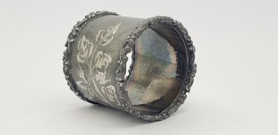 鳥のナプキンリング アンティーク ALBO天使と鳥のナプキンリング 2個純銀