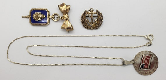 Vintage US NAVY Solid Sterling Silver Ribbon Swee… - image 7