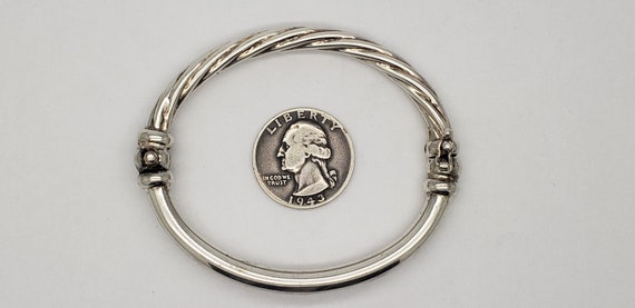 Vintage Elegant Solid Sterling Silver Hinged Brac… - image 8