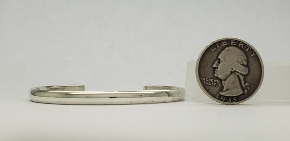 Vintage Unique Solid Sterling Silver Curved End C… - image 7