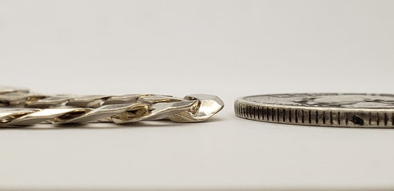 Vintage Italy Solid Sterling Silver Flat Curb Cha… - image 9