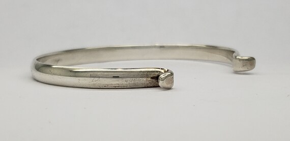 Vintage Unique Solid Sterling Silver Curved End C… - image 4