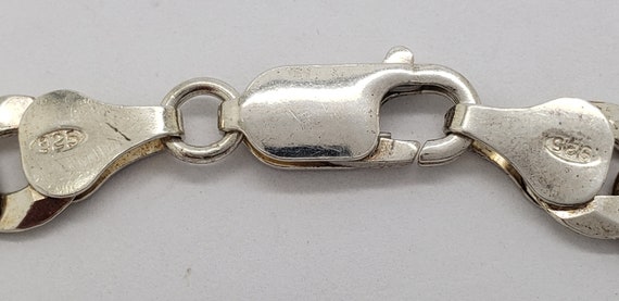 Vintage Italy Solid Sterling Silver Flat Curb Cha… - image 10