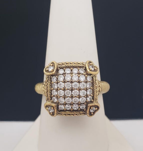 Vintage JUDITH RIPKA Sterling Silver Gold Vermeil Diamonique Cubic