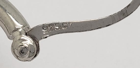 Vintage Solid Sterling Silver Latch Back Curved H… - image 11