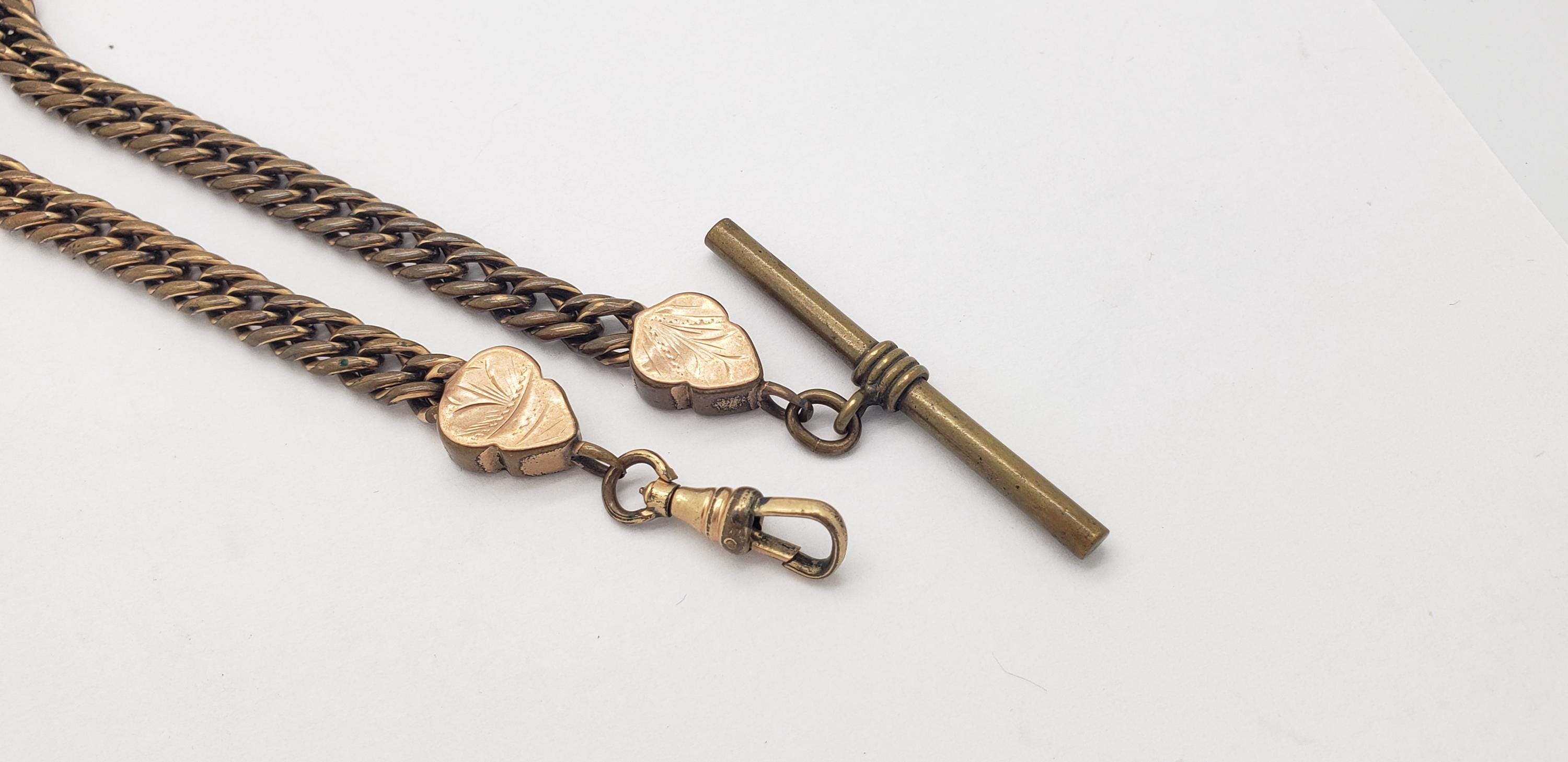 Chaîne De Montre De Poche En Métal Doré - 37.6 Cm - Fermoir Homard - Cadeau Homme