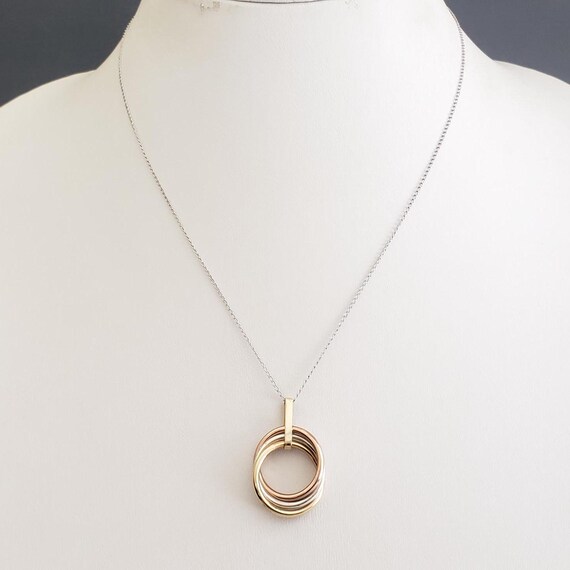 Vintage Solid Sterling Silver Tri-Gold-Filled Tri… - image 7