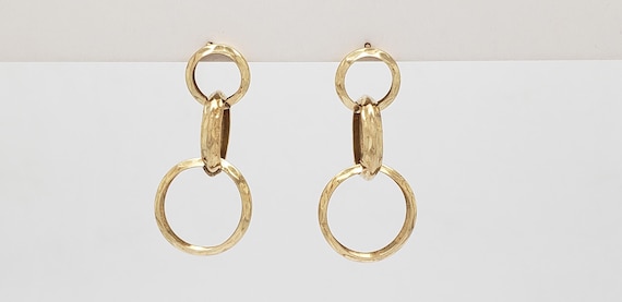 Estate 14K Solid Gold Interlocking Lightweight Tr… - image 2