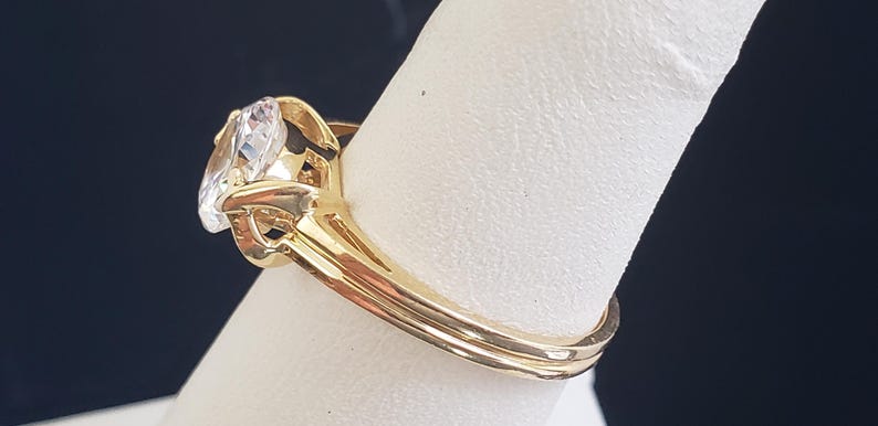 Vintage QVC Diamonique 4 Carat Cubic Zirconia Round Cut 14K Solid Gold ...