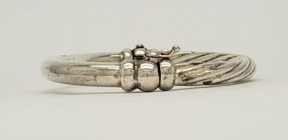 Vintage Elegant Solid Sterling Silver Hinged Brac… - image 4