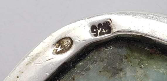 Vintage KL Solid Sterling Silver Blue Larimar Abs… - image 10
